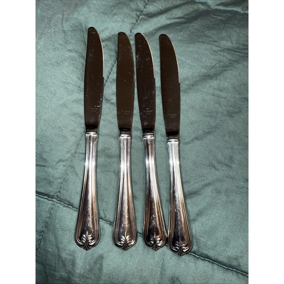 Lenox BUTLER'S GOURMET 18/8 Stainless Glossy Silverware 4 Dinner Knives 8 in. - Picture 2 of 3